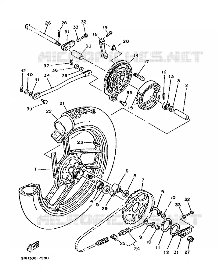 ACHTERWIEL Yamaha MOTO 125 1987 TZR  TZR125