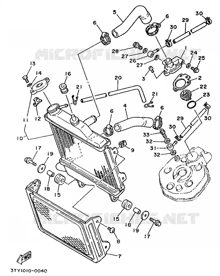 RADIATEUR / SLANG Yamaha MOTO 125 1990 TZR  TZR125