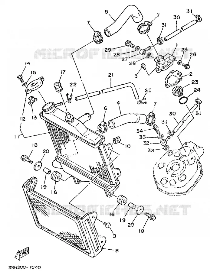 RADIATEUR / SLANG Yamaha MOTO 125 1987 TZR  TZR125L