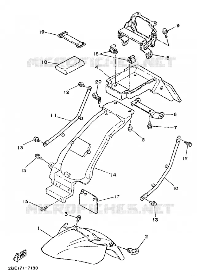 SPATBORD Yamaha MOTO 250 1987 TZR  TZR250