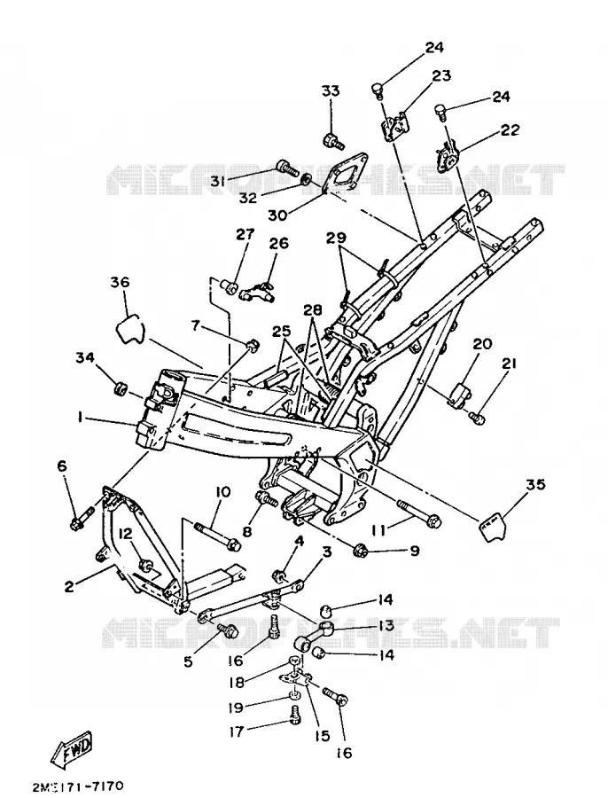 FRAME Yamaha MOTO 250 1987 TZR  TZR250