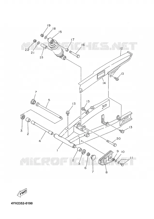 ACHTERBRUG / SCHOKBREKER Yamaha MOTO 50 2002 TZR  TZR50