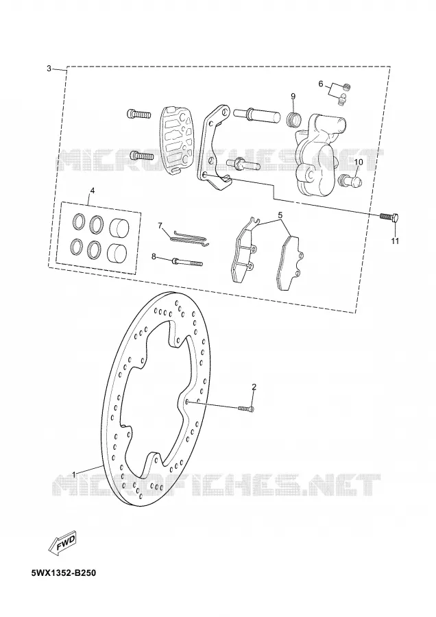 REMKLAUW VOOR Yamaha MOTO 50 2003 TZR  TZR50