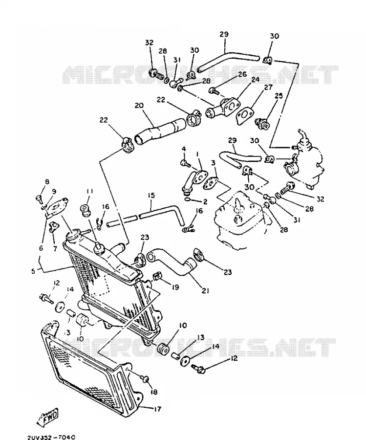 RADIATEUR / SLANG Yamaha MOTO 80 1987 TZR  TZR80