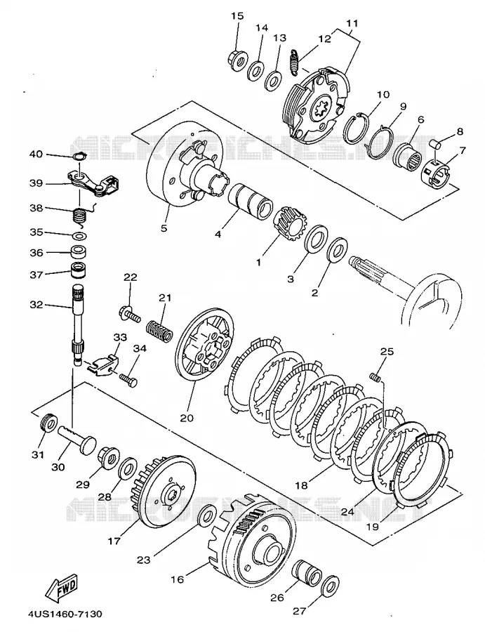 KOPPELING 2 Yamaha SCOOTER 110 1997 F1  V110ZE