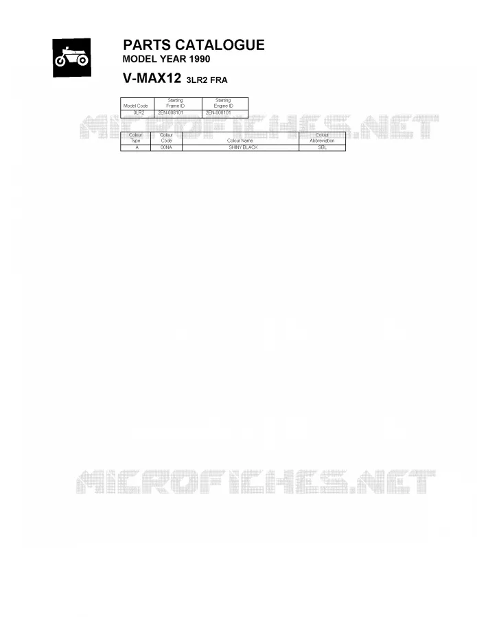 * CATALOG PREFACE * Yamaha MOTO 1200 1990 VMAX  V-MAX12