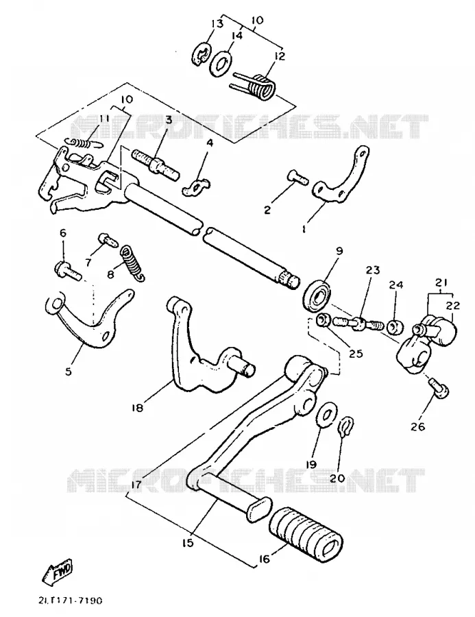 SCHAKEL STANG / PEDAAL Yamaha MOTO 1200 1990 VMAX  V-MAX12