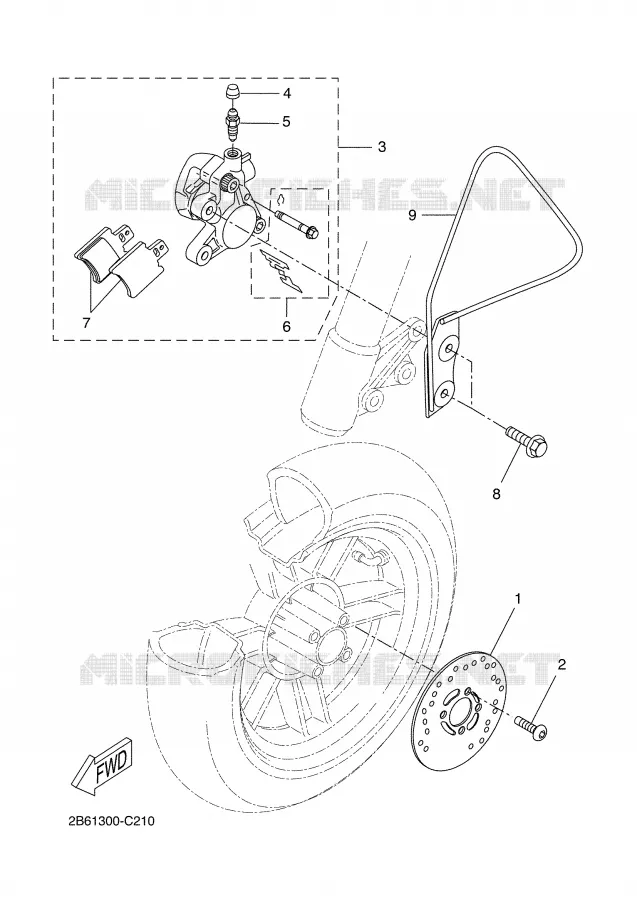 REMKLAUW VOOR Yamaha SCOOTER 50 2008 BW'S  CW50L