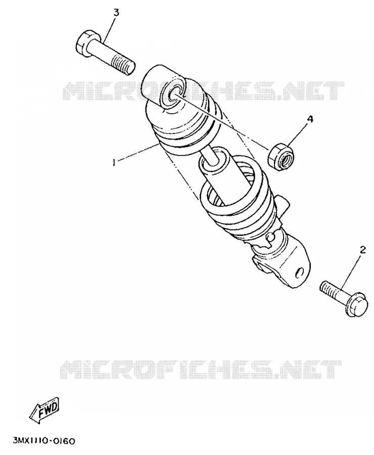 ACHTER SCHOKBREKER Yamaha SCOOTER 50 1995 BOOSTER  CW50R