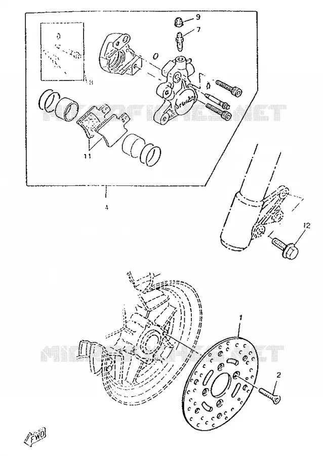 REMKLAUW VOOR Yamaha SCOOTER 50 1995 BOOSTER  CW50RS