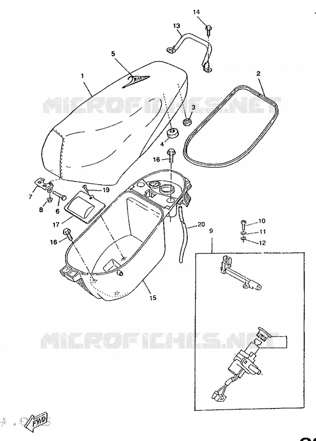 ZADEL / BAGAGE REK Yamaha SCOOTER 50 1995 BOOSTER  CW50RS