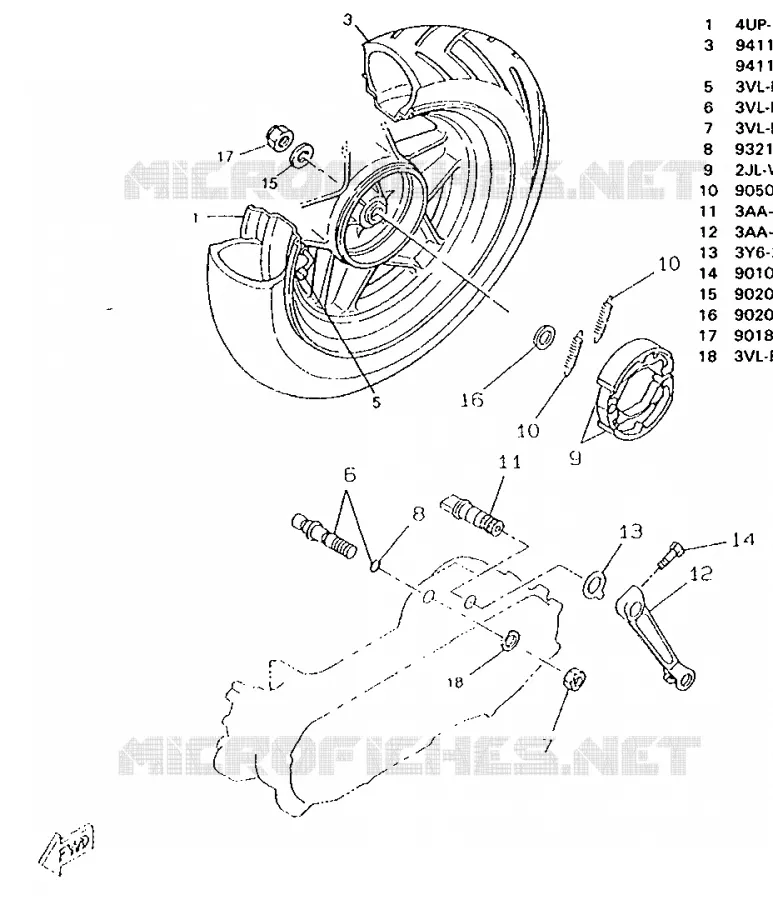 ACHTERWIEL Yamaha SCOOTER 50 1996 BOOSTER  CW50RS