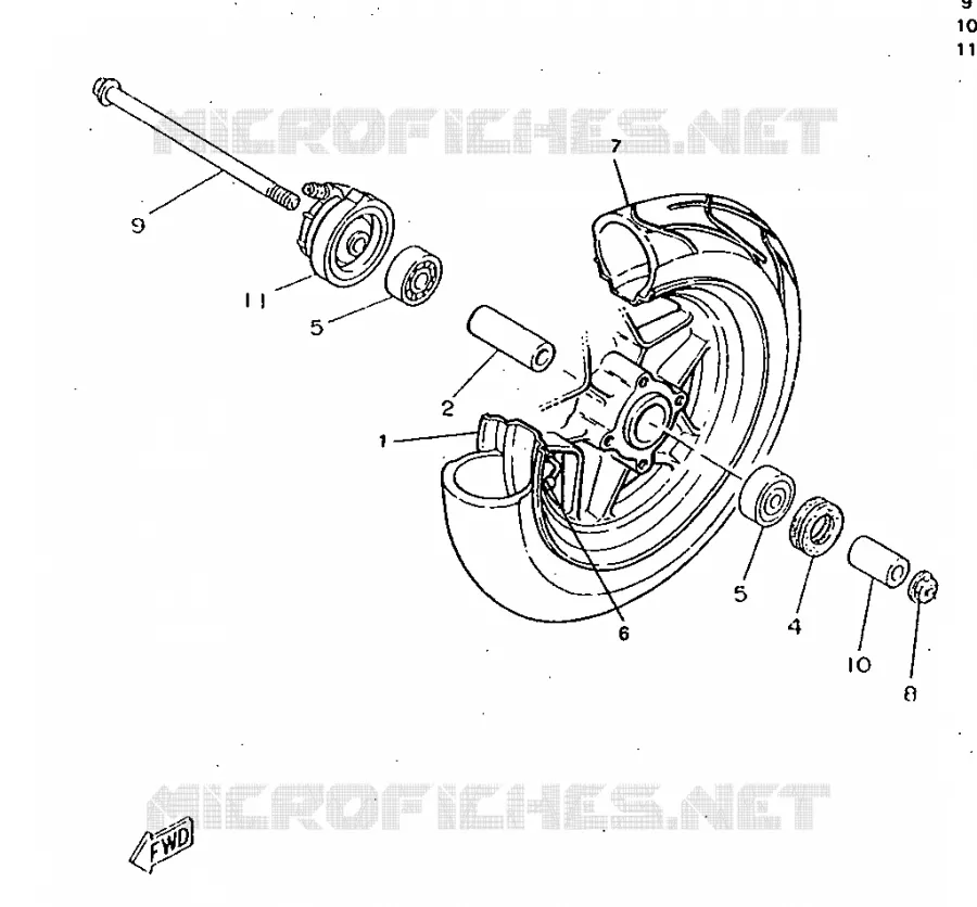 VOORWIEL Yamaha SCOOTER 50 1997 BOOSTER  CW50RS