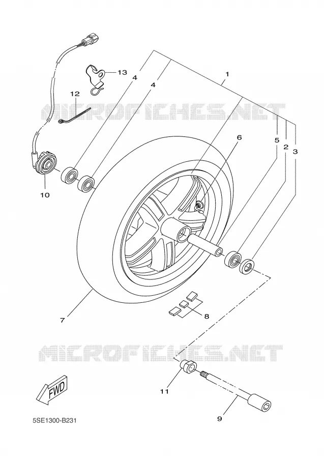 VOORWIEL Yamaha SCOOTER 300 2002 VERSITY  VP300