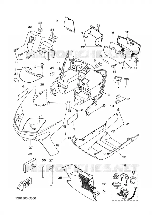 BEENSCHERM Yamaha SCOOTER 300 2006 VERSITY  VP300 VERSITY