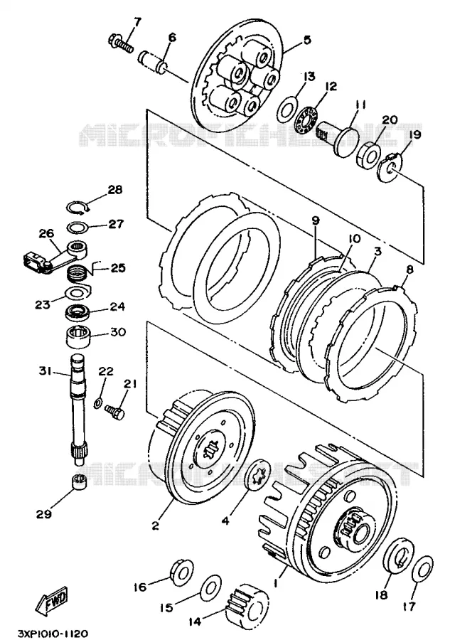 STARTMOTOR KOPPELINGS Yamaha MOTO 200 1994 WR  WR200