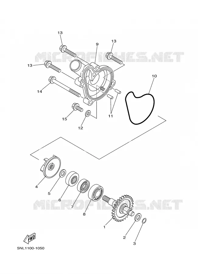 WATERPOMP / SLANGEN Yamaha MOTO 250 2002 WRF  WR250F