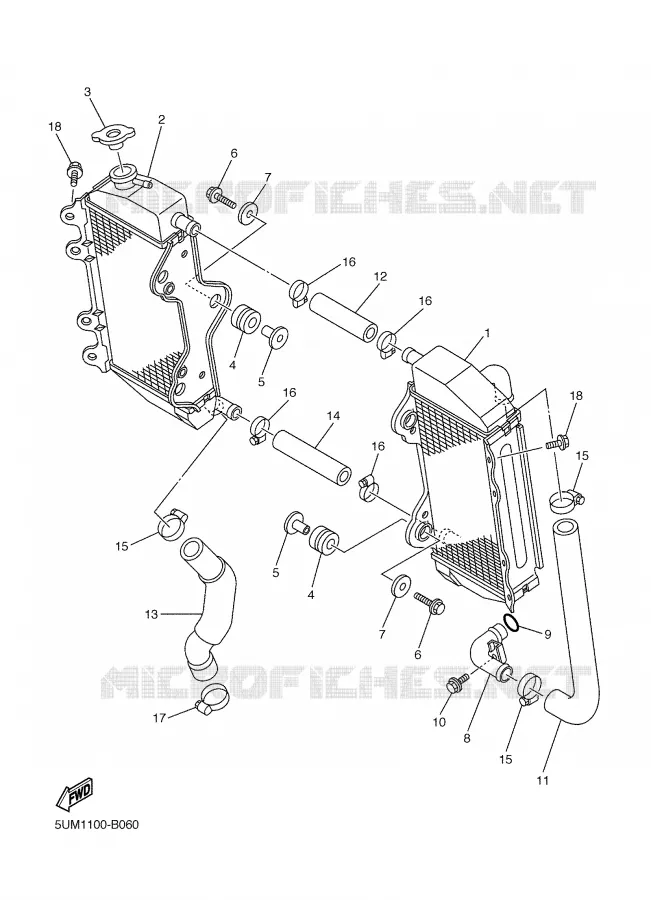 RADIATEUR / SLANG Yamaha MOTO 250 2006 WRF  WR250F