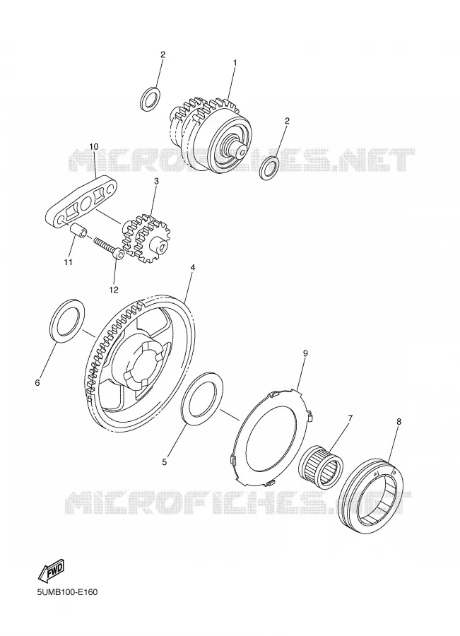 STARTMOTOR KOPPELINGS Yamaha MOTO 250 2006 WRF  WR250F