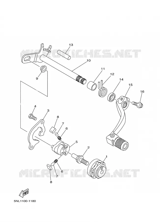 SCHAKEL STANG / PEDAAL Yamaha MOTO 250 2006 WRF  WR250F