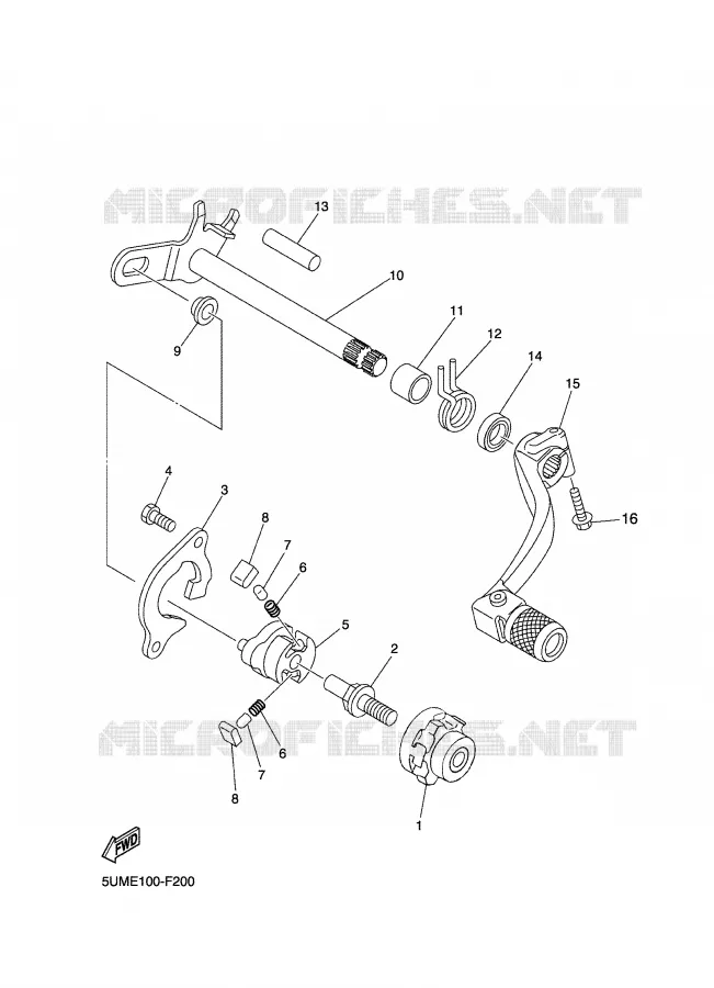 SCHAKEL STANG / PEDAAL Yamaha MOTO 250 2007 WRF  WR250F