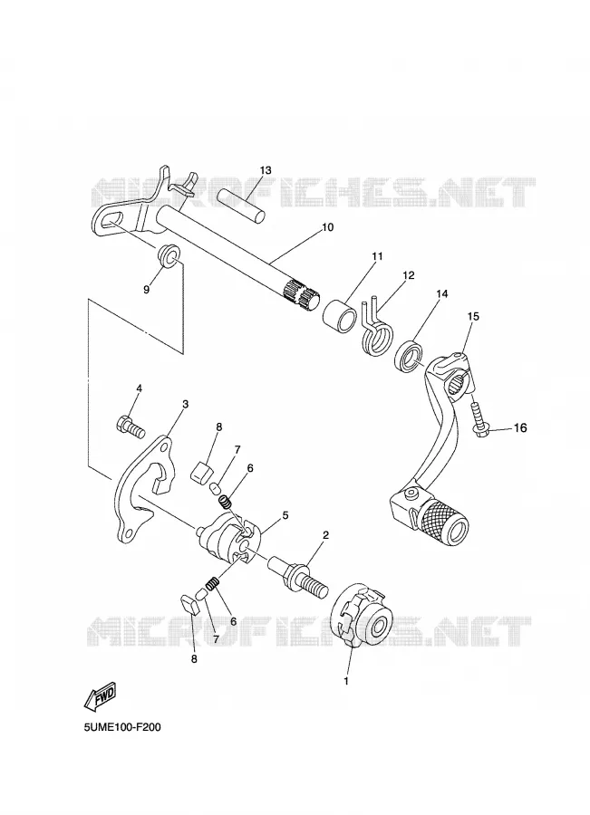 SCHAKEL STANG / PEDAAL Yamaha MOTO 250 2008 WRF  WR250F