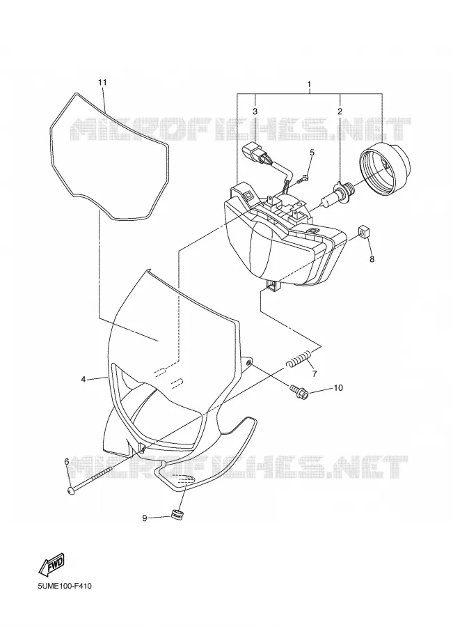 KOPLAMP Yamaha MOTO 250 2008 WRF  WR250F