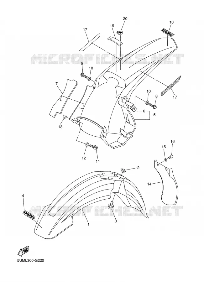 SPATBORD Yamaha MOTO 250 2008 WRF  WR250F