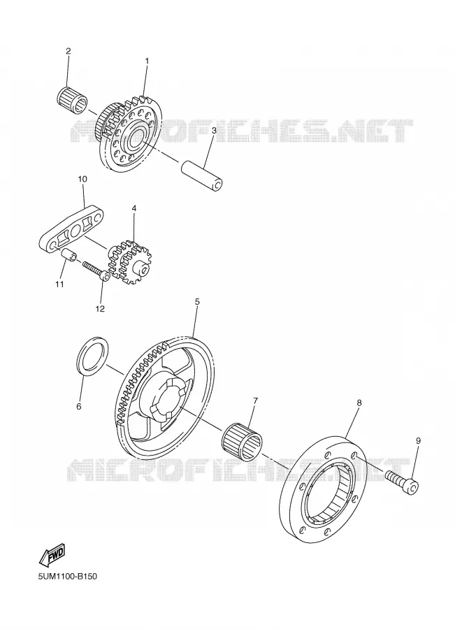 STARTMOTOR KOPPELINGS Yamaha MOTO 250 2003 WRF  WR250FR
