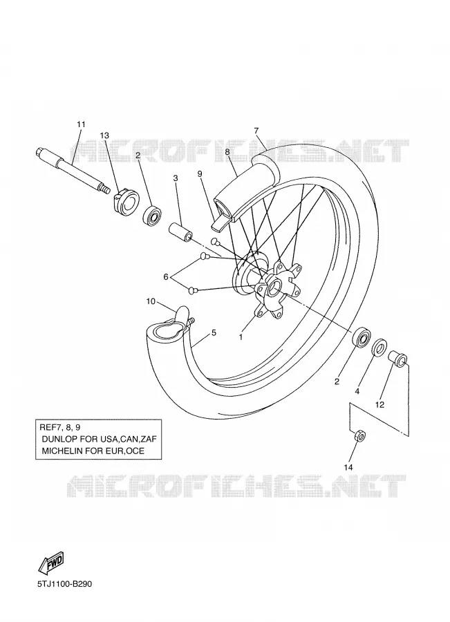VOORWIEL Yamaha MOTO 250 2003 WRF  WR250FR