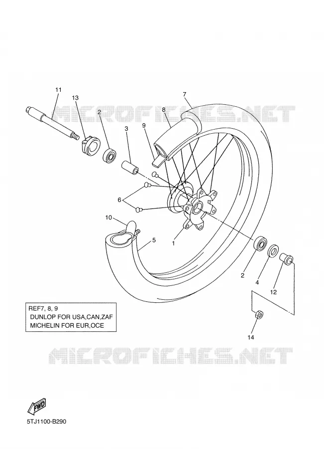 VOORWIEL Yamaha MOTO 250 2004 WRF  WR250FS