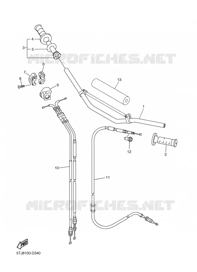 STUUR / KABEL Yamaha MOTO 250 2005 WRF  WR250FT