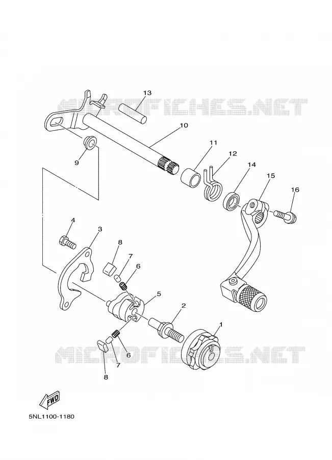 SCHAKEL STANG / PEDAAL Yamaha MOTO 250 2005 WRF  WR250FT
