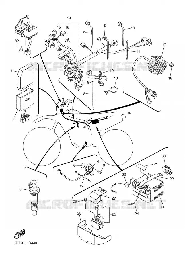 ELECTRISCH 1 Yamaha MOTO 250 2006 WRF  WR250FV