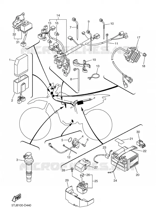 ELECTRISCH 1 Yamaha MOTO 250 2006 WRF  WR250FV