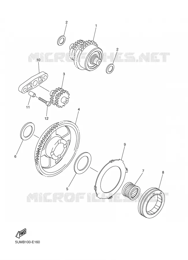 STARTMOTOR KOPPELINGS Yamaha MOTO 250 2007 WRF  WR250FW