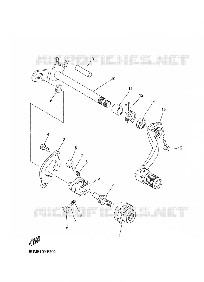 SCHAKEL STANG / PEDAAL Yamaha MOTO 250 2007 WRF  WR250FW