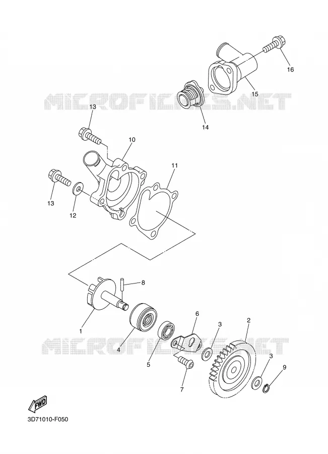 WATERPOMP / SLANGEN Yamaha MOTO 250 2008 WRX  WR250X