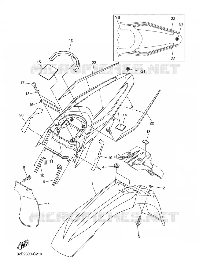 SPATBORD Yamaha MOTO 250 2008 WRX  WR250X
