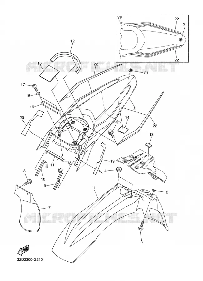 SPATBORD Yamaha MOTO 250 2008 WRX  WR250XX