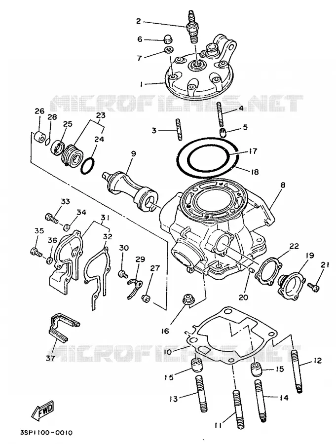 CILINDERKOP Yamaha MOTO 250 1996 WRZ  WR250Z