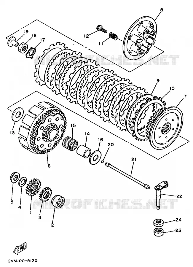 STARTMOTOR KOPPELINGS Yamaha MOTO 250 1993 WRZ  WR250ZE/WR250Z
