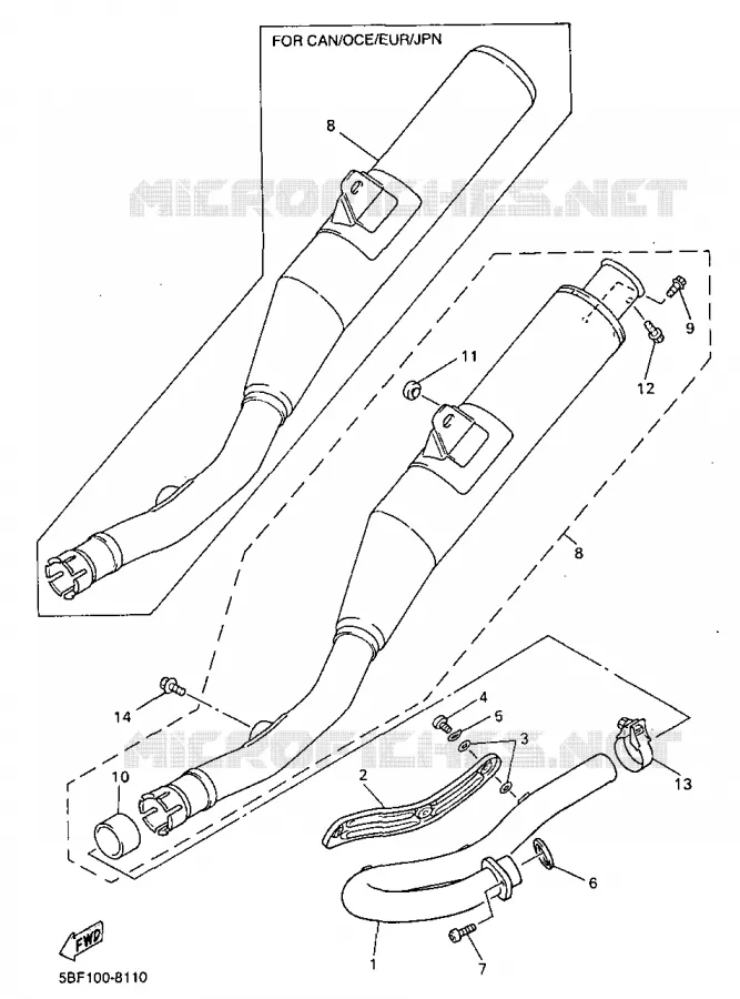 UITLAAT Yamaha MOTO 400 1998 WRF  WR400F