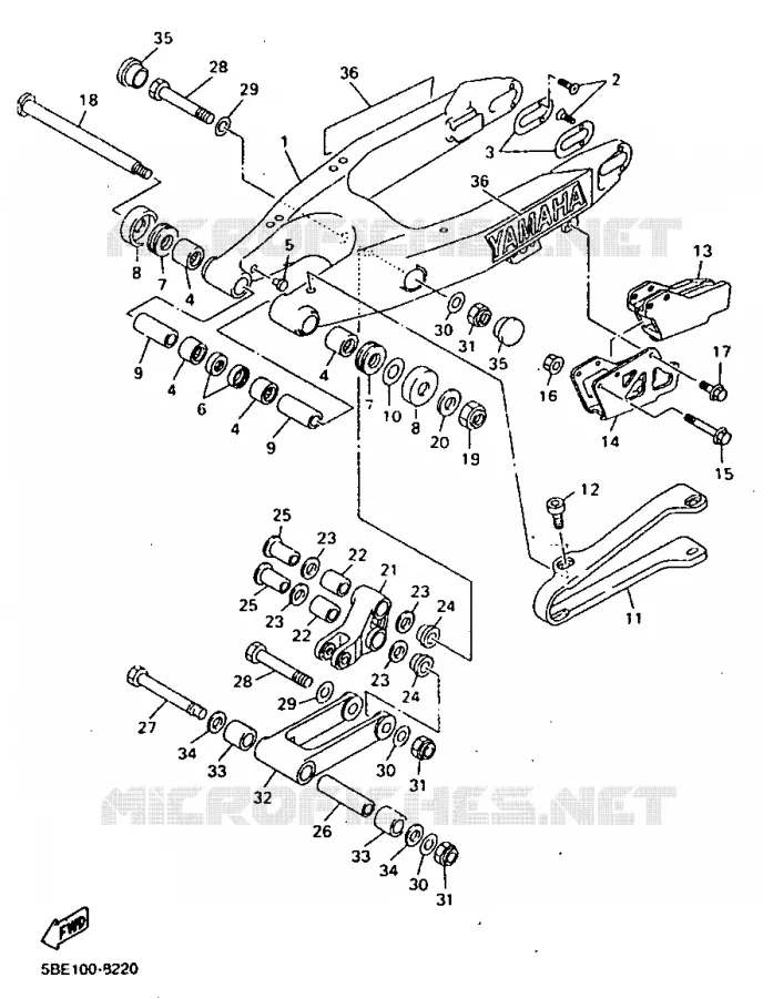 ACHTERBRUG Yamaha MOTO 400 1998 WRF  WR400F