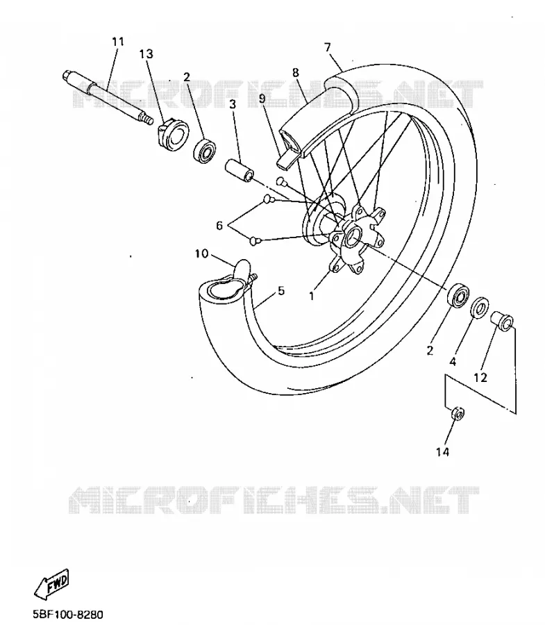 VOORWIEL Yamaha MOTO 400 1998 WRF  WR400F