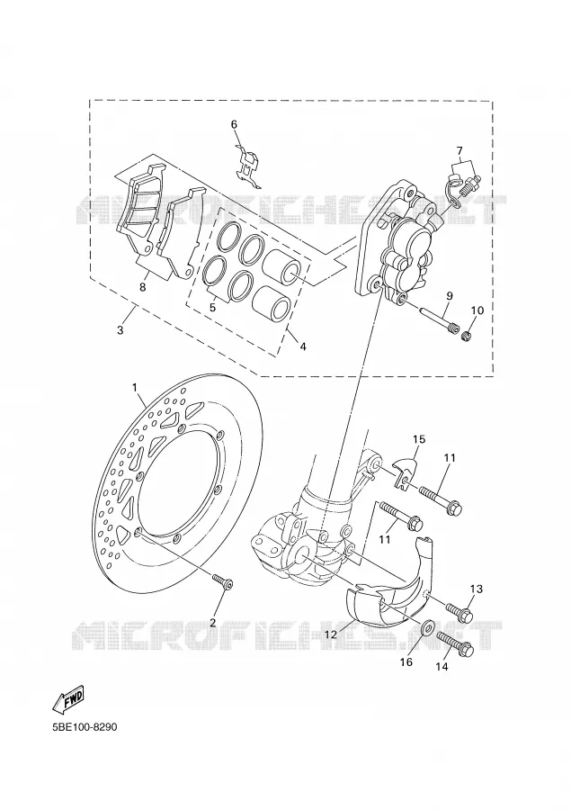 REMKLAUW VOOR Yamaha MOTO 400 1999 WRF  WR400F