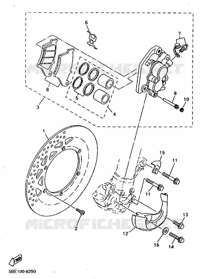 REMKLAUW VOOR Yamaha MOTO 400 1999 WRF  WR400F