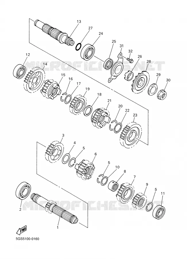 TRANSMISSIE Yamaha MOTO 400 2000 WRF  WR400F