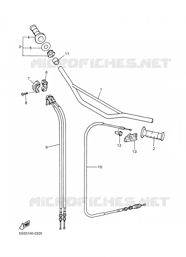 STUUR / KABEL Yamaha MOTO 400 2000 WRF  WR400F