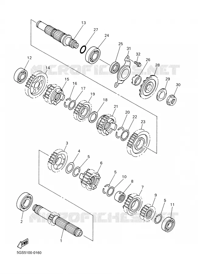 TRANSMISSIE Yamaha MOTO 400 2000 WRF  WR400F